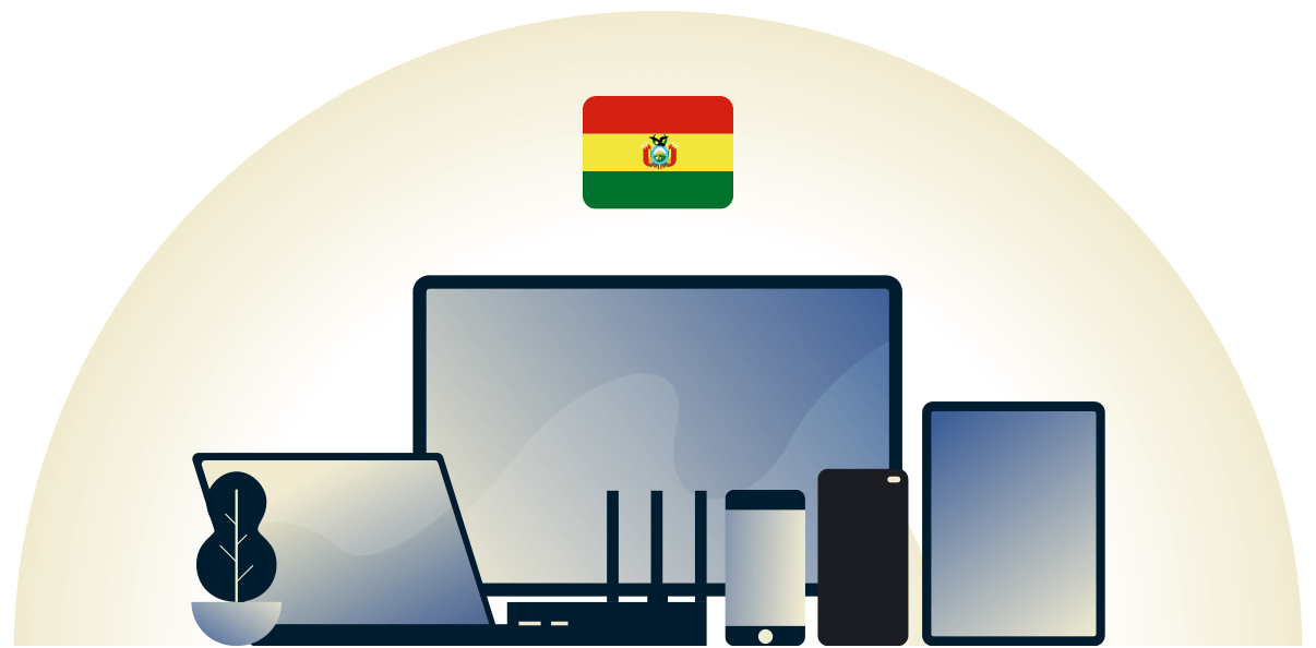 VPN da Bol&iacute;via protegendo uma variedade de dispositivos.