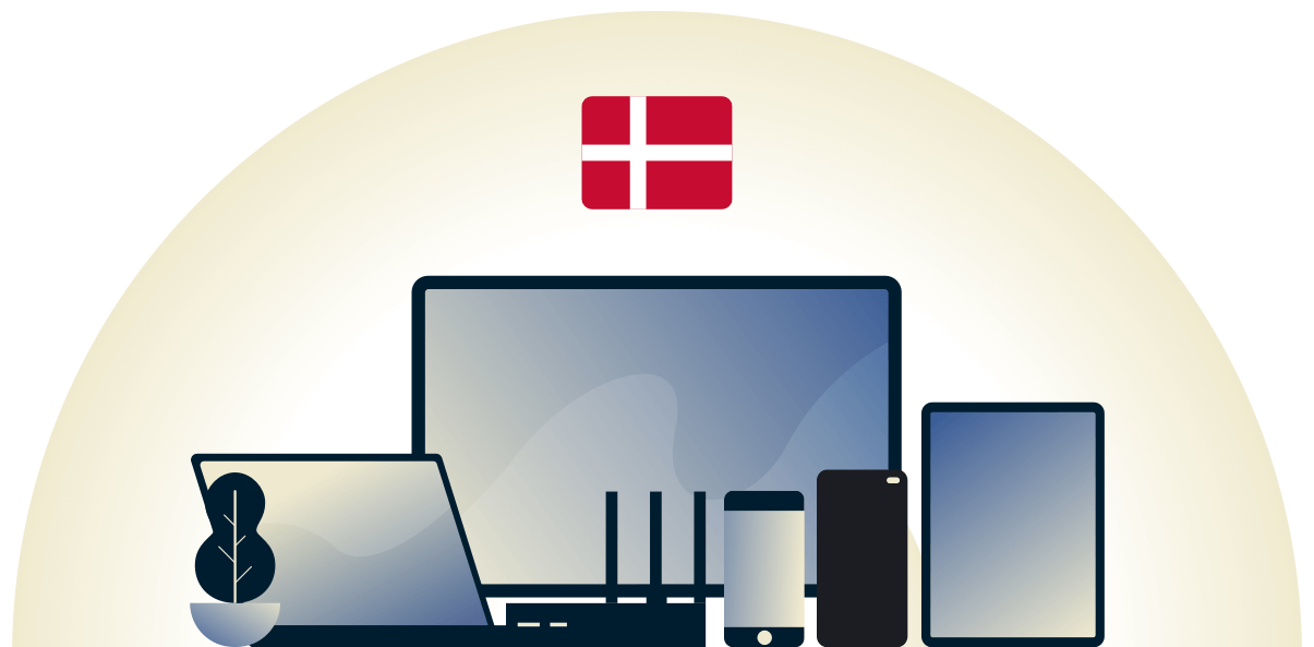 Danmark VPN, der beskytter en r&aelig;kke forskellige enheder.
