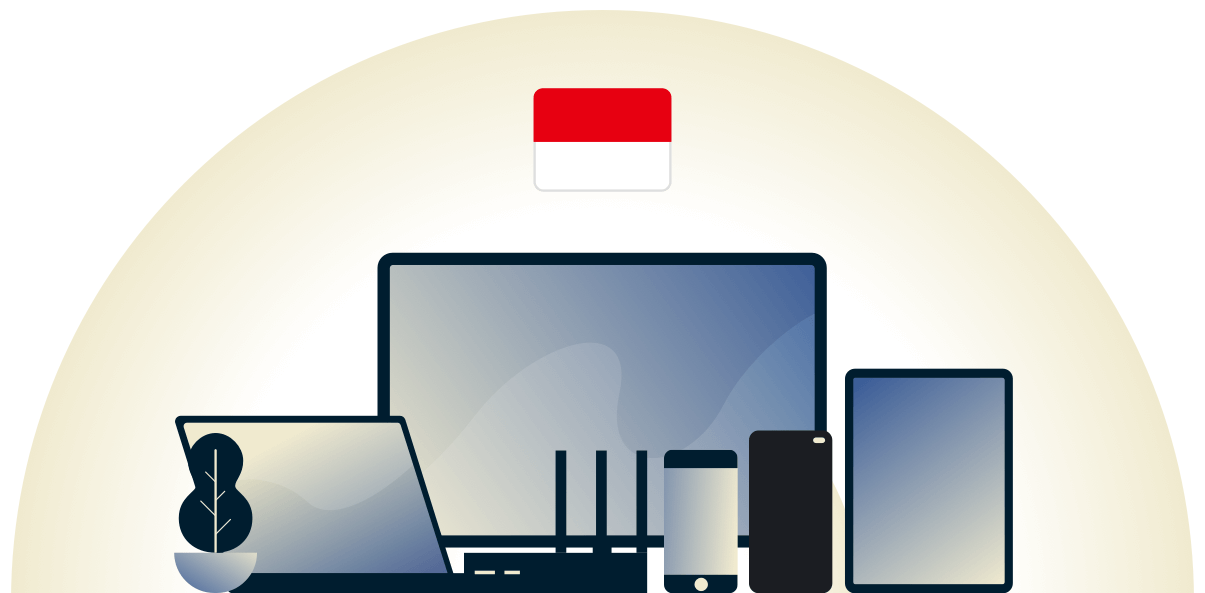 VPN dla Indonezji chroniący r&oacute;żne urządzenia.