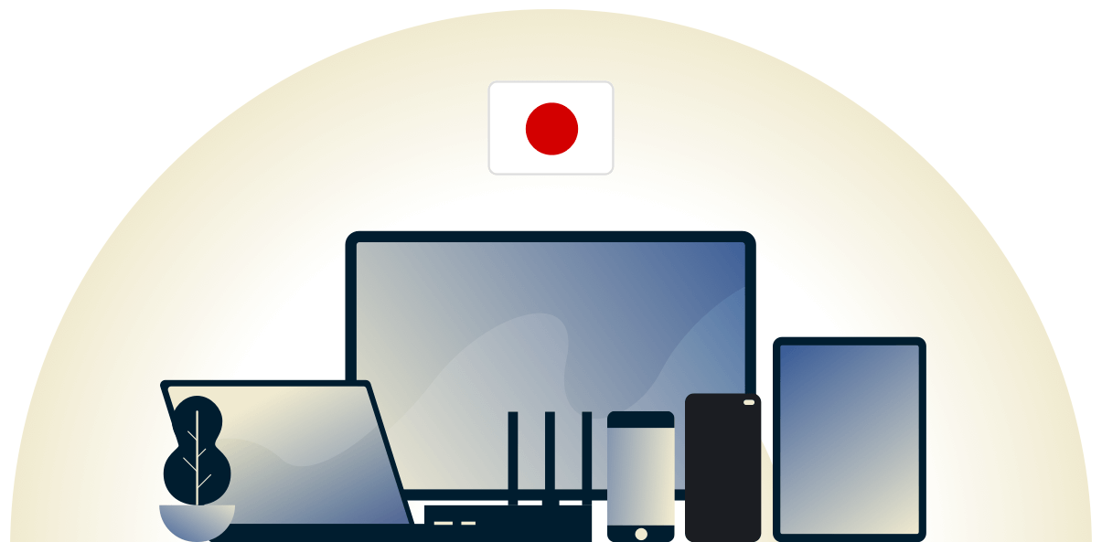 VPN japonais prot&eacute;geant une vari&eacute;t&eacute; de dispositifs.