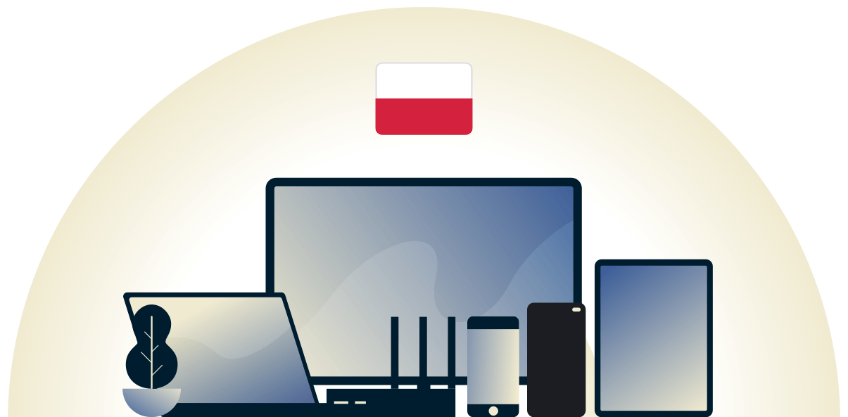 VPN pour la Pologne prot&eacute;geant une vari&eacute;t&eacute; de dispositifs.